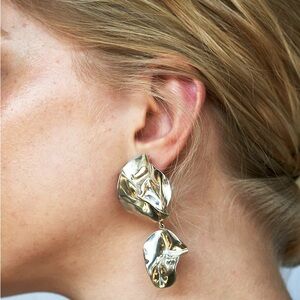 The Fold Gold Earrings by Sterling King NY